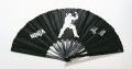 Ninja F�cher, Textilbespannung, Holzst�be, schwarz. 60 x 32 cm