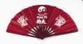 Kung Fu F�cher, Textilbespannung, Holzst�be, rot. 60 x 32 cm