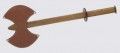 Doppelaxt aus Holz mit Axtblatt aus Leder, L�nge: 63 cm