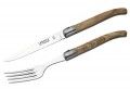 Laguiole Messer Steakmesser mit Gabel, in Holzbox