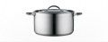 Fiskars FunctionalForm Kasserolle, Edelstahl, 5 Liter, mit Deckel