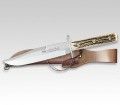 Linder BOWIE-Messer, satiniert, Hirschhornschalen 25 cm