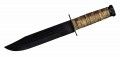 Herbertz Bowiemesser, Klinge 18 cm, brüniert, Ledergriff