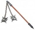 Mini-Morgenstern mit Stiel aus Holz. Zwei Kugeln, L�nge 17 cm